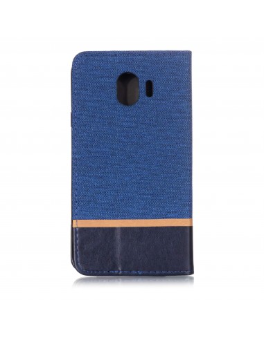 Etui Samsung portefeuille pour Galaxy J4 2018 avec tissu extérieur