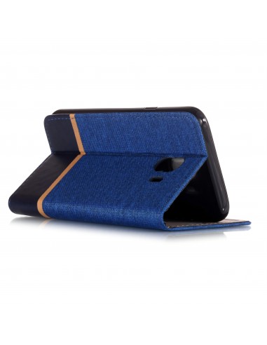 Etui Samsung portefeuille pour Galaxy J4 2018 avec tissu extérieur