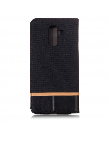 Etui Samsung portefeuille pour Galaxy J8 2018 matière extérieure en tissus
