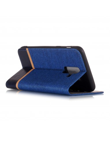 Etui Samsung portefeuille pour Galaxy J8 2018 matière extérieure en tissus