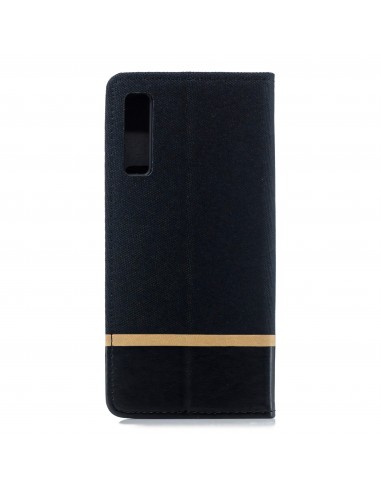 Etui Samsung portefeuille pour Galaxy A7 2018 avec tissus extérieur