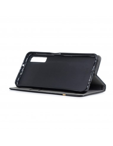 Etui Samsung portefeuille pour Galaxy A7 2018 avec tissus extérieur