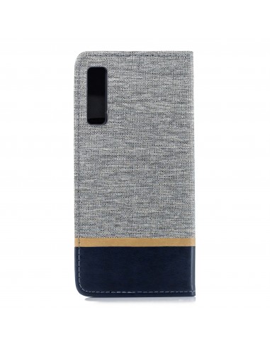 Etui Samsung portefeuille pour Galaxy A7 2018 avec tissus extérieur