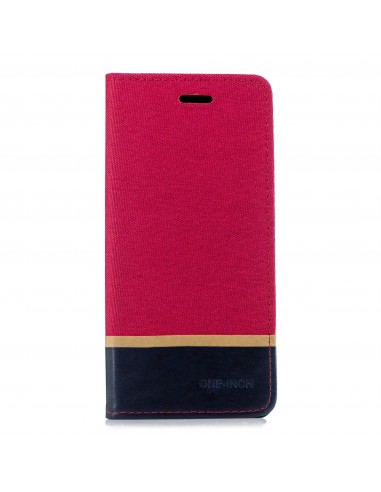 Etui Samsung portefeuille pour Galaxy A7 2018 avec tissus extérieur