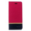 Etui portefeuille Samsung Galaxy A7 2018 avec tissus extérieur Rouge