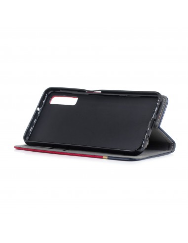 Etui Samsung portefeuille pour Galaxy A7 2018 avec tissus extérieur