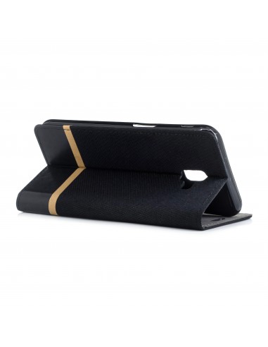 Etui Samsung portefeuille pour Galaxy J6+ et Galaxy J6 Prime avec tissu extérieur