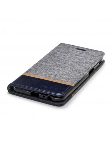 Etui Samsung portefeuille pour Galaxy J6+ et Galaxy J6 Prime avec tissu extérieur
