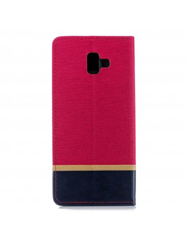 Etui Samsung portefeuille pour Galaxy J6+ et Galaxy J6 Prime avec tissu extérieur