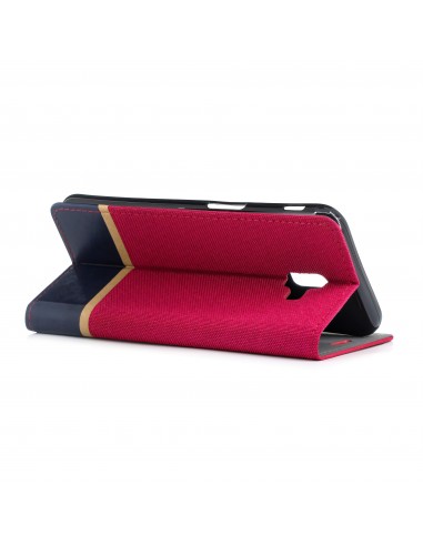 Etui Samsung portefeuille pour Galaxy J6+ et Galaxy J6 Prime avec tissu extérieur
