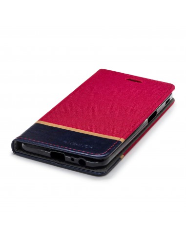 Etui Samsung portefeuille pour Galaxy J6+ et Galaxy J6 Prime avec tissu extérieur