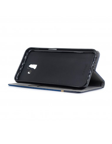 Etui Samsung portefeuille pour Galaxy J6+ et Galaxy J6 Prime avec tissu extérieur