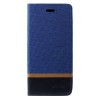 Etui portefeuille Samsung Galaxy J4+ et Galaxy J4 Prime Style tissus Bleu