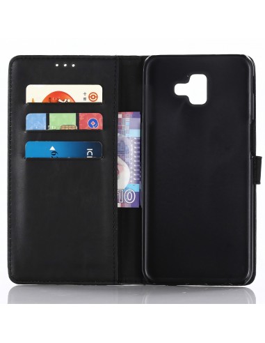 Etui Samsung portefeuille pour Galaxy J6+ simili cuir