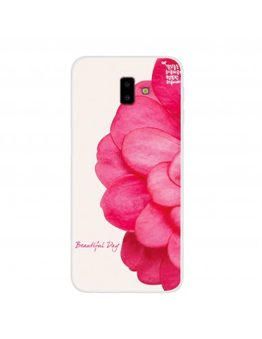 Coque silicone fantaisie pour Samsung Galaxy J6 Plus Demi-fleur