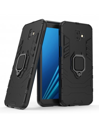 Coque silicone hybride pour Galaxy J6 Plus avec anneau
