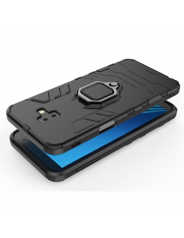 Coque silicone hybride pour Galaxy J6 Plus avec anneau