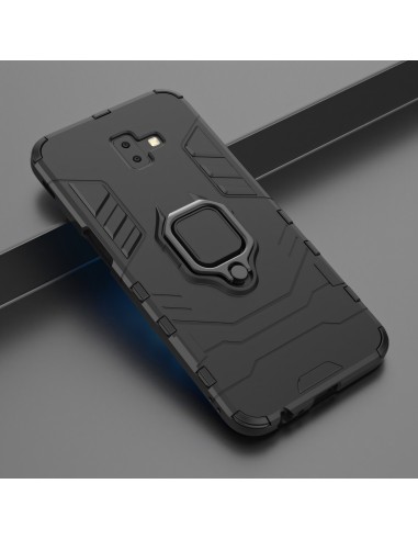 Coque silicone hybride pour Galaxy J6 Plus avec anneau