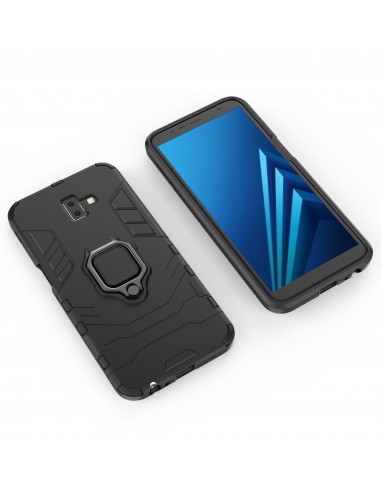 Coque silicone hybride pour Galaxy J6 Plus avec anneau