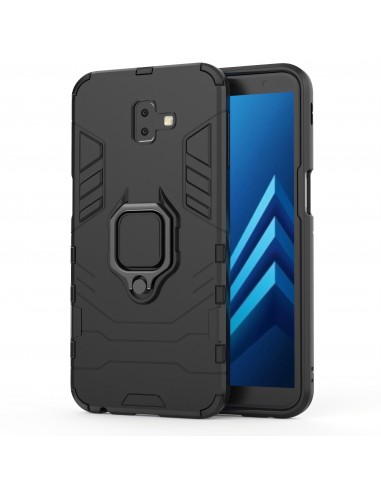 Coque silicone hybride pour Galaxy J6 Plus avec anneau