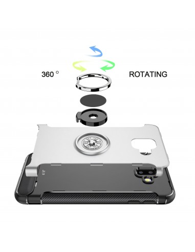 Coque antichoc pour Galaxy J6 Plus avec anneau rotatif