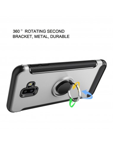 Coque antichoc pour Galaxy J6 Plus avec anneau rotatif