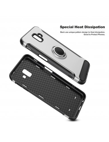 Coque antichoc pour Galaxy J6 Plus avec anneau rotatif