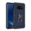 Coque antichoc Samsung Galaxy S10E avec partie en metal support voiture Bleu