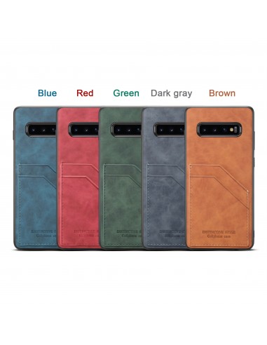 Coque silicone Samsung Galaxy S10 avec rangement cartes - Style cuir