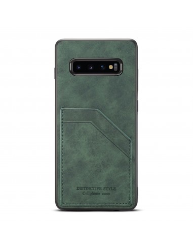 Coque silicone Samsung Galaxy S10 avec rangement cartes - Style cuir