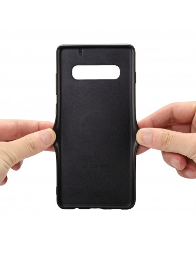 Coque silicone Samsung Galaxy S10 avec rangement cartes - Style cuir