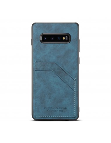 Coque silicone Samsung Galaxy S10 avec rangement cartes - Style cuir