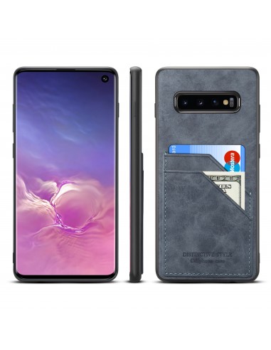 Coque silicone Samsung Galaxy S10 avec rangement cartes - Style cuir