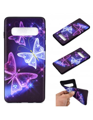 Coque silicone fantaisie pour Samsung Galaxy S10 - Papillons