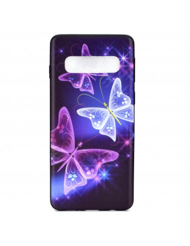 Coque silicone fantaisie pour Samsung Galaxy S10 - Papillons