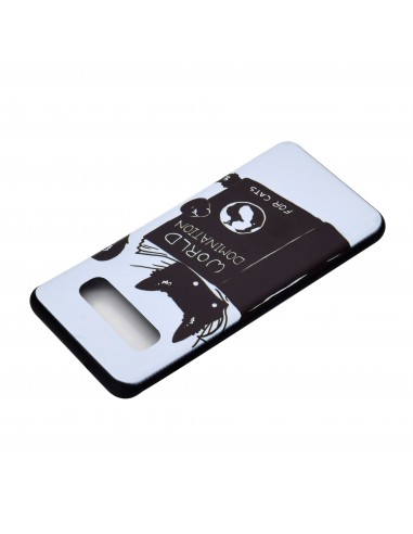 Coque silicone fantaisie pour Samsung Galaxy S10 - Chat qui lit