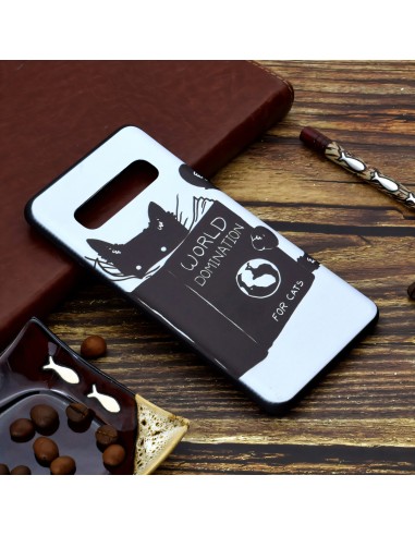 Coque silicone fantaisie pour Samsung Galaxy S10 - Chat qui lit