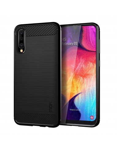 Coque silicone pour Galaxy A50 Style fibre de carbone MOFI