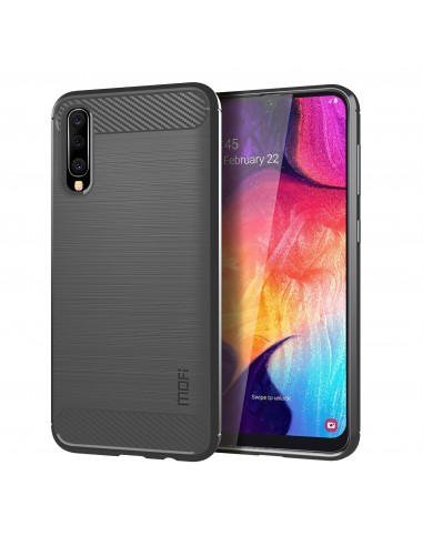 Coque silicone pour Galaxy A50 Style fibre de carbone MOFI