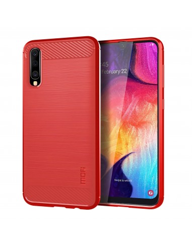Coque silicone pour Galaxy A50 Style fibre de carbone MOFI