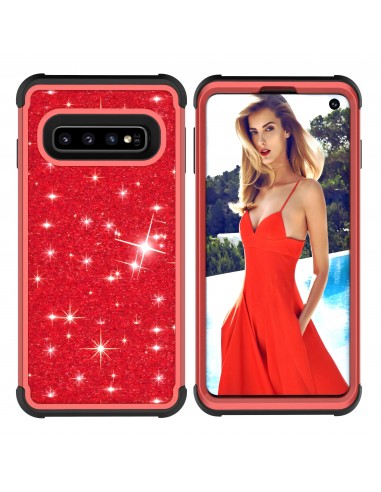 Coque antichoc hybride pour Galaxy S10 - Style paillettes