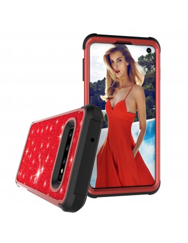 Coque antichoc hybride pour Galaxy S10 - Style paillettes