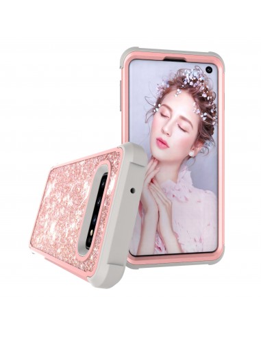 Coque antichoc hybride pour Galaxy S10 - Style paillettes