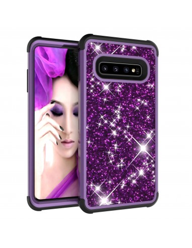 Coque antichoc hybride pour Galaxy S10 - Style paillettes