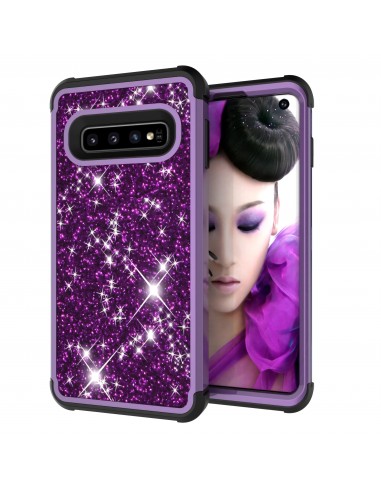 Coque antichoc hybride pour Galaxy S10 - Style paillettes