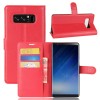 Etui Samsung portefeuille Galaxy Note 8 avec rangements cartes - Litchi Rouge