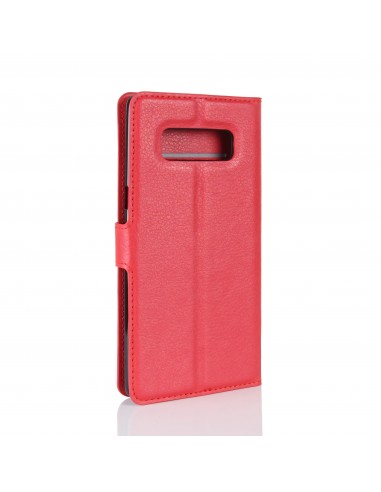 Etui Samsung portefeuille pour Galaxy Note 8 avec rangements pour cartes - Litchi