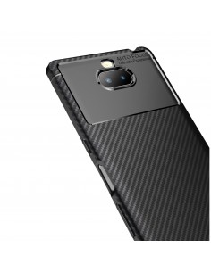Coque silicone antichoc Sony Xperia 10 - MOFI - Style fibre de carbone Noir