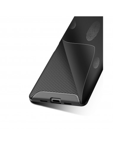 Coque silicone antichoc Sony Xperia 10 - MOFI - Style fibre de carbone