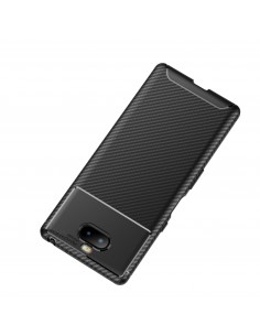 Coque silicone antichoc Sony Xperia 10 - MOFI - Style fibre de carbone Noir